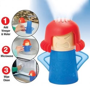 muñeca para limpiar el microondas por dentro