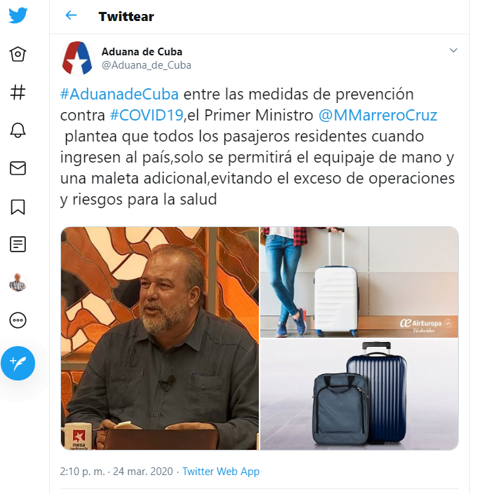 Aduana cubana limita a solo el equipaje de mano para residentes en Cuba 