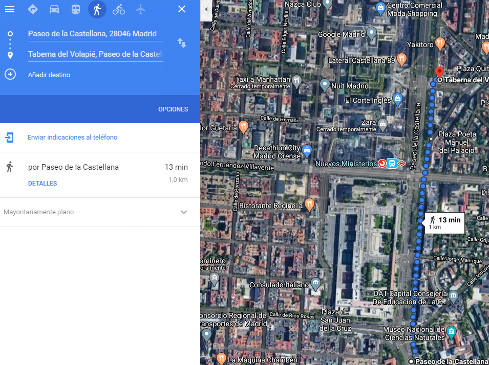 medir distancia a recorer con Google maps sin GPS