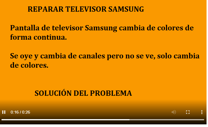pantalla de tv Samsung cambia de colores, y se oye