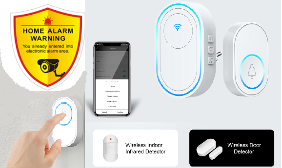 timbre inalámbrico exterior con alarma wifi y aplicacion movil