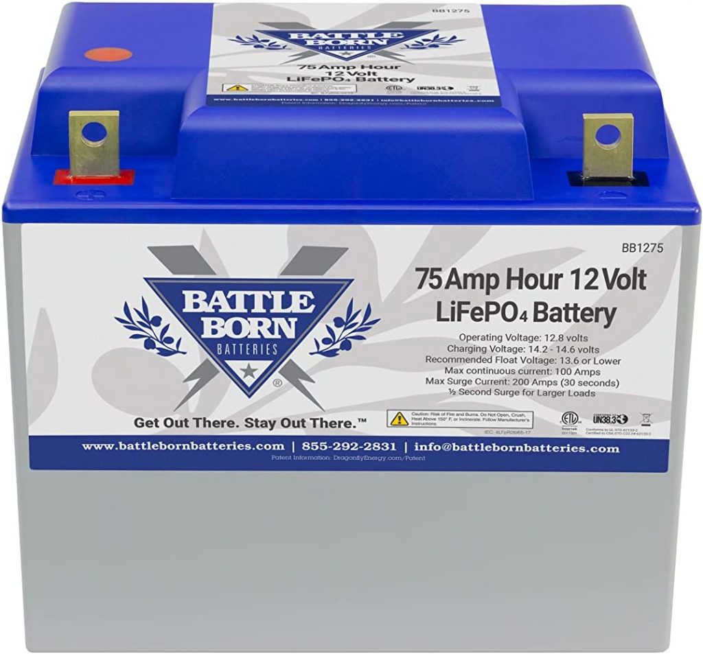 batería de liot 12 v 75 A para panel solar
