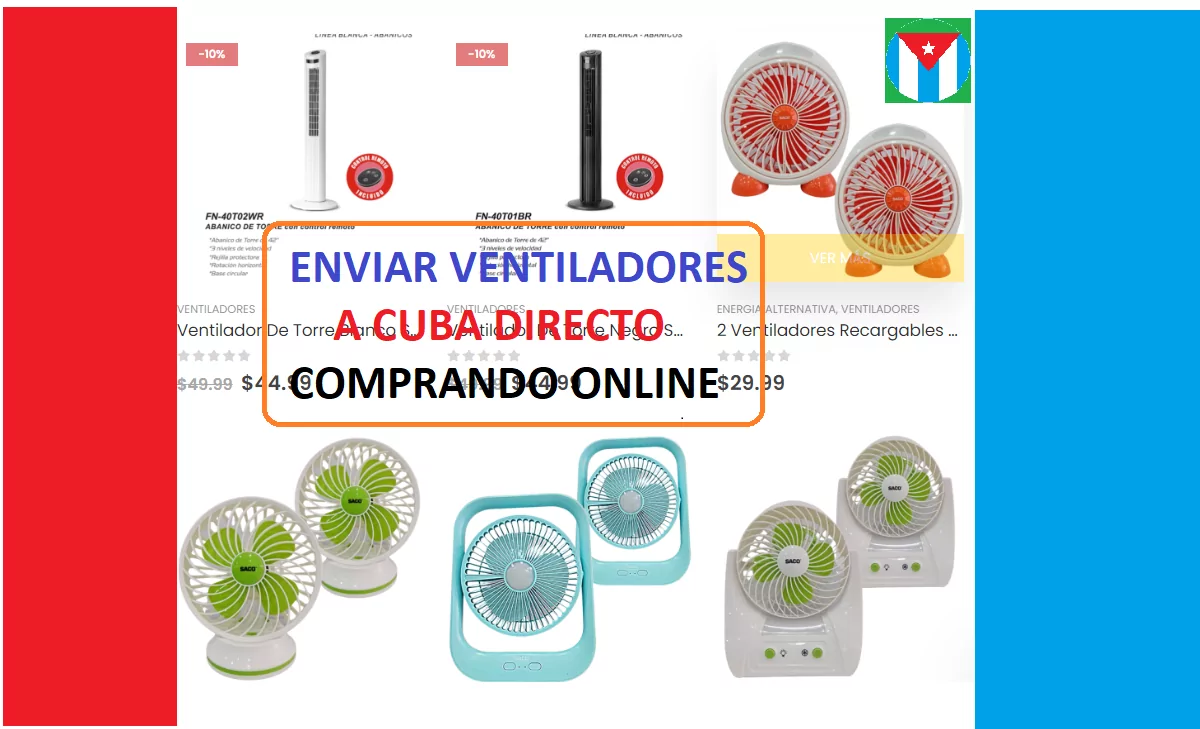 enviar ventiladores a cuba