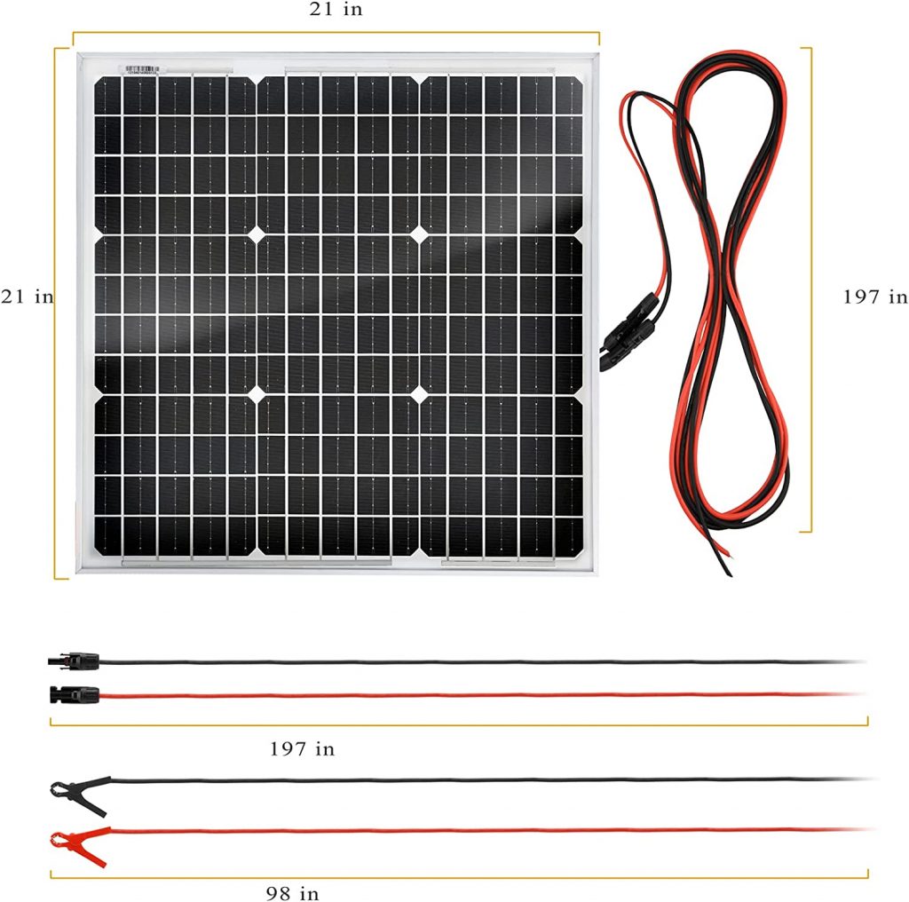 panel solar con capacidad para poder cargar batería de 12 voltios 75 amperes
