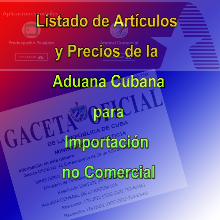 Listado De Artículos Y Precios De La Aduana Cubana1000 Ptos