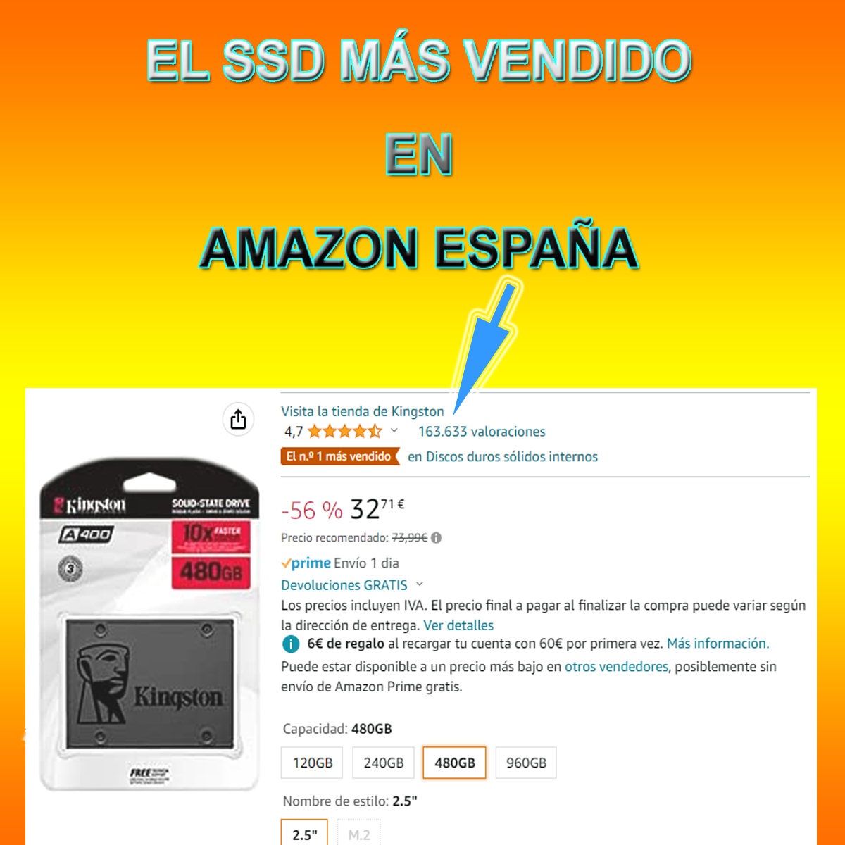 el SSD más vendido en Amazon España
