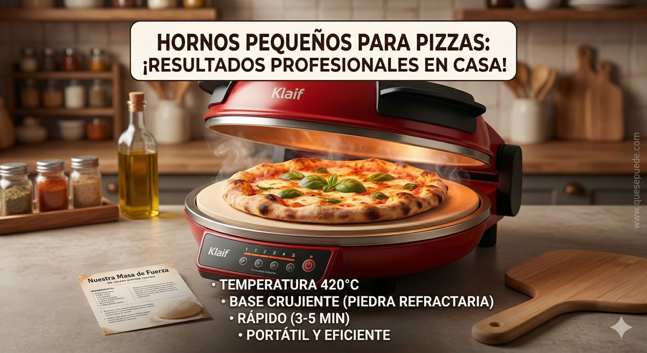 horno pequeño para pizzas crujientes con una receta para probar